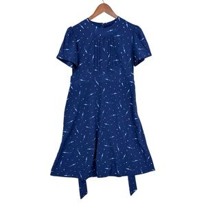 CIRCUS Dress Space Rocket Print Short Sleeve Galaxy Blue
